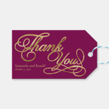 Burgundy & Guld Folie Kalligrafi Bröllop