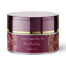Burgundy & guld folie, kosmetika, burk