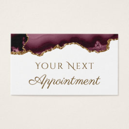 burgundy guld glitter agate-avtalskort visitkort