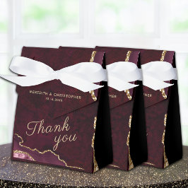 Burgundy Guld Glitter Agate Bröllop Presentaskar