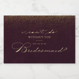 Burgundy Guld Glitter Bridesmaid Frieri