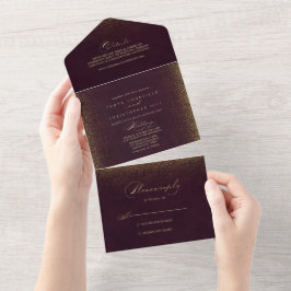 Burgundy Guld Glitter Calligraphy WeddingAll I