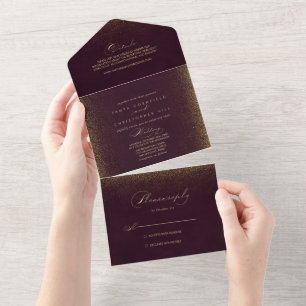 Burgundy Guld Glitter Calligraphy WeddingAll I