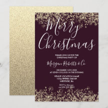 Burgundy & Guld Glitter God jul Party