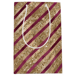 Burgundy Guld Glitter Rand