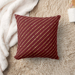 Burgundy Guld Glitter Rand ,Elegant Jul Kudde