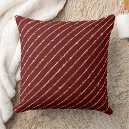 Burgundy Guld Glitter Rand ,Elegant Jul Kudde