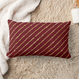 Burgundy Guld Glitter Rand ,Elegant Jul Lumbarkudde