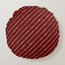 Burgundy Guld Glitter Rand ,Elegant Jul Rund Kudde