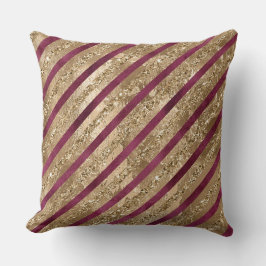 Burgundy Guld Glitter Rand Kudde