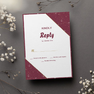 Burgundy guld gnistra glitter OSA Inbjudningar