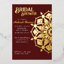 Burgundy Guld indisk Henna Mandala Möhippa