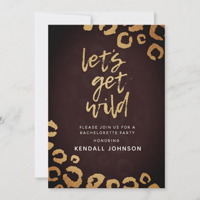 Burgundy & Guld Leopard Bachelorette Party Inbjuda Inbjudningar (Framsida)