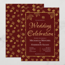 Burgundy & Guld Löv Bröllop Firande