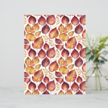 Burgundy & Guld Löv Mönster