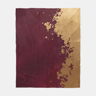 Burgundy Guld Lyx Modern Samling Fleecefilt