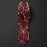 Burgundy & Guld Marcular Monogram Slips<br><div class="desc">Burgundy och guld marble mönster necktie med ett monogram för personanpassning. Unik utformning av eleganten som är perfekt för företag,  Fars dag-gåvor eller andra specialtillfällen för manar i ditt liv. Se till att kontrollera de matchande sockorna med samma design.</div>