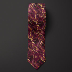 Burgundy & Guld Marcular Monogram Slips
