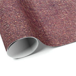 Burgundy Guld  Maron Linen Burlap Rustic Presentpapper