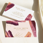 Burgundy & Guld Modern konstnärspensel Struktur<br><div class="desc">Elegant akrylborste struktur burgundy  och guld giligt affärskort. Anpassade. Perfekt för hår och makeup,  makeup artist,  stylist,  designer,  social media med mera!</div>