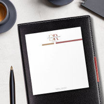 Burgundy Guld Monogram Simple Modern