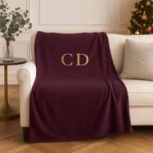 Burgundy guld monogrammad initialer lyx
