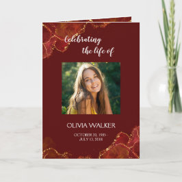 Burgundy & Guld-ordning för tjänstmappar-program Program