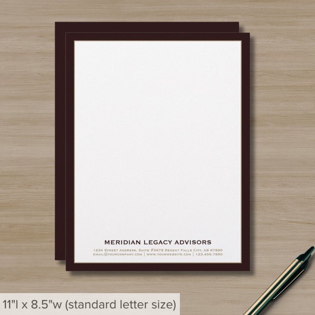 Burgundy Guld Professionell Letterhead Brevhuvud (Skapare uppladdad)