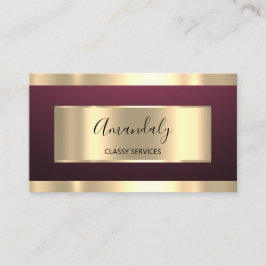 Burgundy Guld Professionell Makeup Nagel Rosa Visitkort