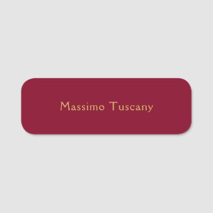 Burgundy Guld Professionell Trendig Minimalistisk Namnbricka