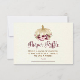 Burgundy Guld Pumpkin Boho Diaper Raffle Infoga Inbjudningar