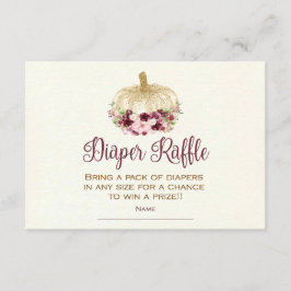 Burgundy Guld Pumpkin Boho Diaper Raffle Infoga Inbjudningar
