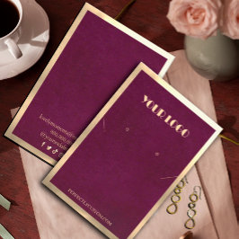 Burgundy Guld Ram Modern halsring Visitkort