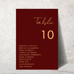 Burgundy Guld-skriptdiagram Namn Bröllop Bordsnummer<br><div class="desc">Dekorera bröllop bord med det här moderna, snyggt-kortet, som innehåller ett modernt skript och anpassningsbar efter eget val. Lägg enkelt till dina egna uppgifter genom att klicka på alternativet "anpassa". 🌸 OBS! Kortets storlek är 3, 5 x 5 tum. Om du vill ha en större storlek kontaktar du mig innan...</div>