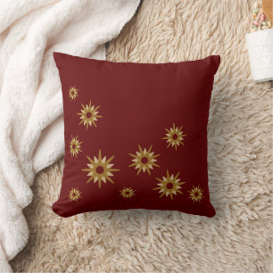 Burgundy & Guld Starburst Design Dekorativ kudde