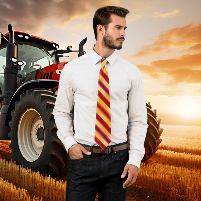 Burgundy Guld Stripe Helgdagar Tie Slips (A chic tie with a modern striped design in gold and burgundy red. Thanksgiving or Christmas)