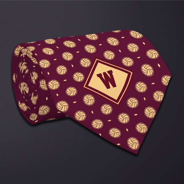 Burgundy Guld Volleyboll Ikon Slips (Skapare uppladdad)