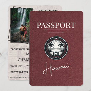 Burgundy Hawaii-passet sparar datumet Spara Datumet