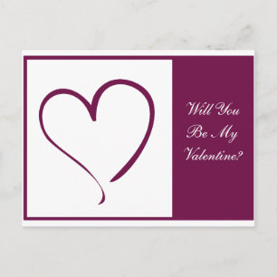 Burgundy Heart Helg Vykort