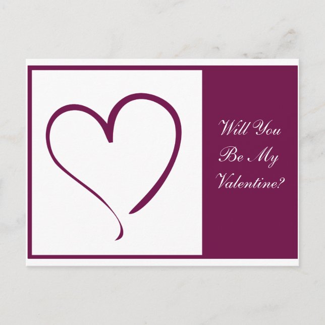 Burgundy Heart Helg Vykort (Framsida)