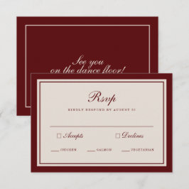 Burgundy Höst Bröllop RSVP-kort Tilläggskort