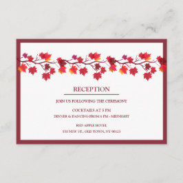 Burgundy höst höstlöv bröllopsmottagning kort