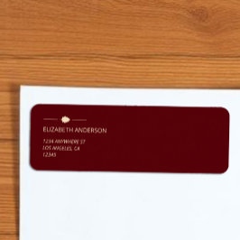 Burgundy höstbröllop returadressetikett returadress etikett