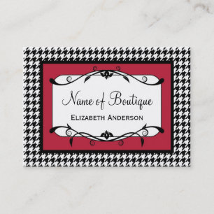 Burgundy Houndstooth Boutique Visitkort