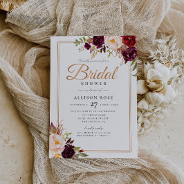 Burgundy  inbjudningskort för möhippan