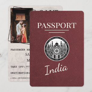 Burgundy India Passport Spara datum Datumet