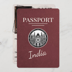 Burgundy India Passport Spara datum Spara Datumet