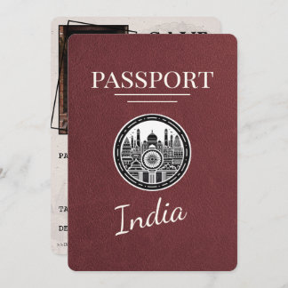 Burgundy India Passport Spara datum Spara Datumet