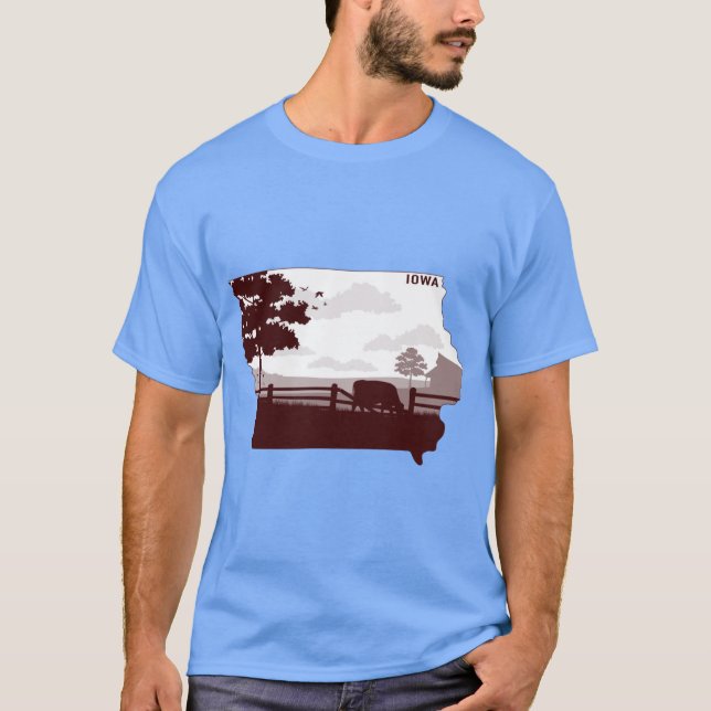 Burgundy Iowa T Shirt (Framsida)