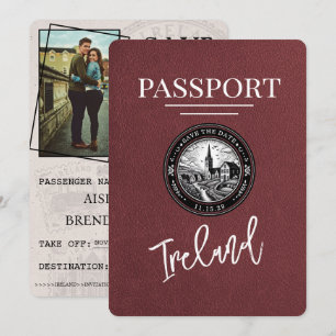 Burgundy Ireland Passport Spara datum Datumet